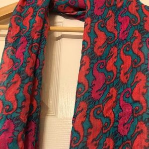 Lilly Pulitzer infinity scarf with seahorses